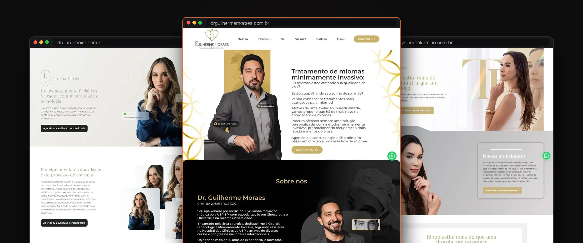 Landing pages no ar feitas pelo Pedro para clientes