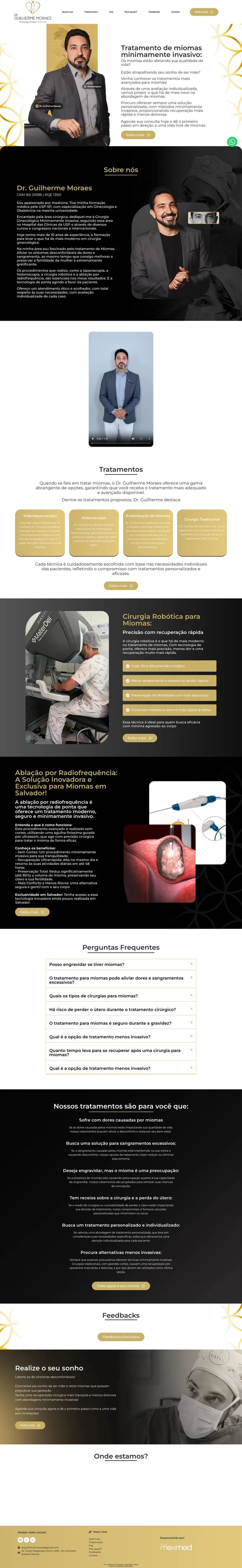 Landing page de ginecologia: tratamento de miomas