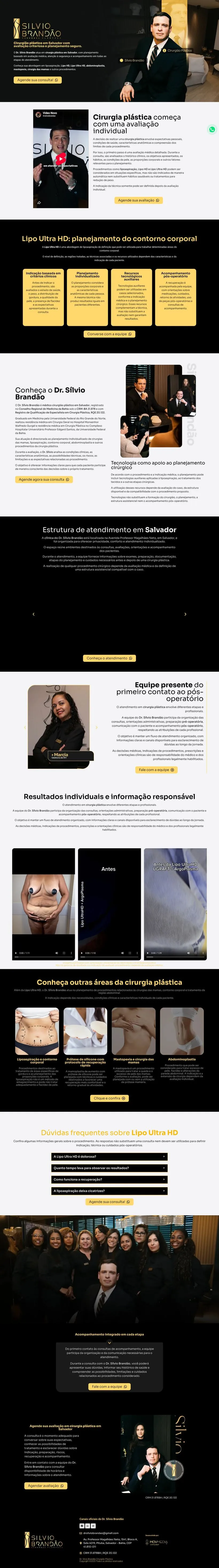 Landing page de cirurgia plástica: lipo ultra hd